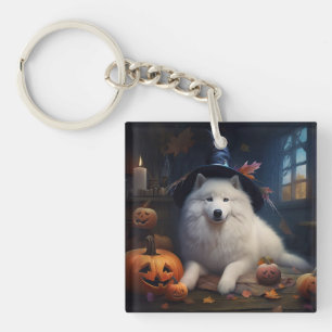 Samoyed Pumpkins Halloween Beängstigend Schlüsselanhänger