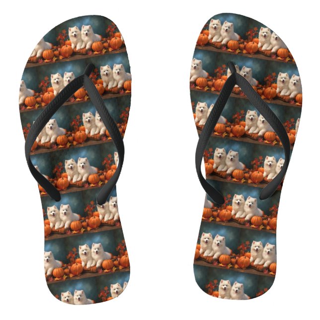 Samoyed Puppy Autumn Delight Pumpen Flip Flops (Fußbett)