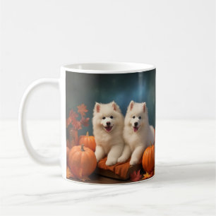 Samoyed Puppy Autumn Delight Pumpen Kaffeetasse