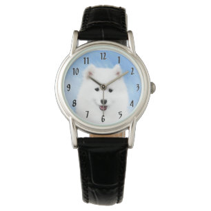 Samoyed Puppy Malerei - Niedliche Original Dog Art Armbanduhr