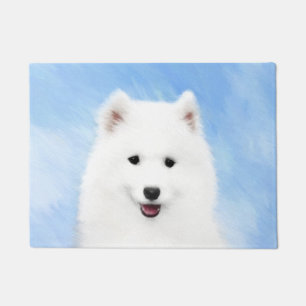 Samoyed Puppy Malerei - Niedliche Original Dog Art Fußmatte