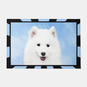Samoyed Puppy Malerei - Niedliche Original Dog Art Fußmatte