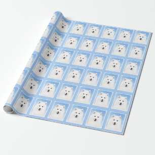 Samoyed Puppy Malerei - Niedliche Original Dog Art Geschenkpapier