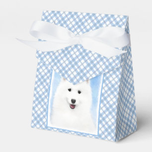 Samoyed Puppy Malerei - Niedliche Original Dog Art Geschenkschachtel