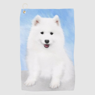 Samoyed Puppy Malerei - Niedliche Original Dog Art Golfhandtuch