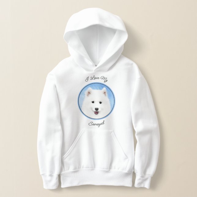 Samoyed Puppy Malerei - Niedliche Original Dog Art Hoodie (Ablage )