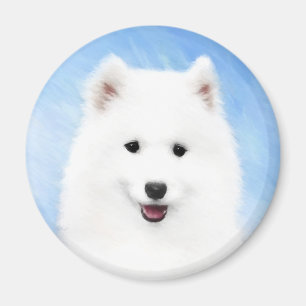 Samoyed Puppy Malerei - Niedliche Original Dog Art Magnet
