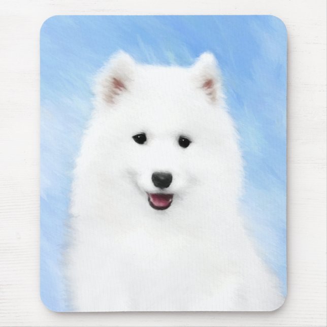 Samoyed Puppy Malerei - Niedliche Original Dog Art Mousepad (Vorne)
