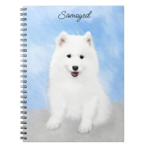 Samoyed Puppy Malerei - Niedliche Original Dog Art Notizblock