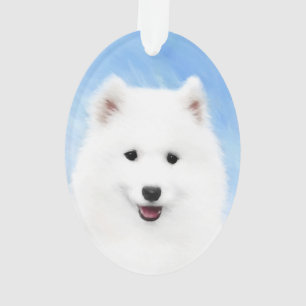 Samoyed Puppy Malerei - Niedliche Original Dog Art Ornament