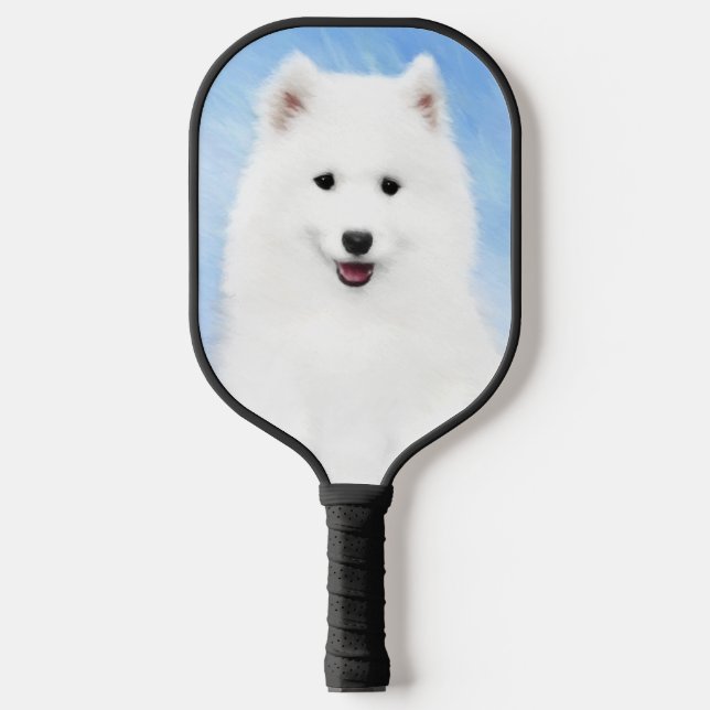 Samoyed Puppy Malerei - Niedliche Original Dog Art Pickleball Schläger (Vorderseite)