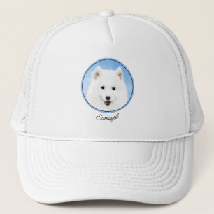 Samoyed Puppy Malerei - Niedliche Original Dog Art Truckerkappe