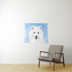Samoyed Puppy Malerei - Niedliche Original Dog Art Wandteppich