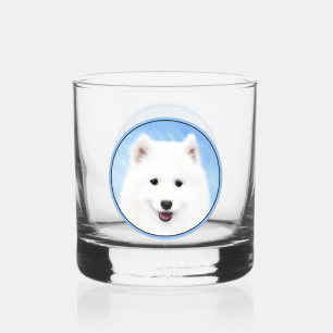Samoyed Puppy Malerei - Niedliche Original Dog Art Whiskyglas