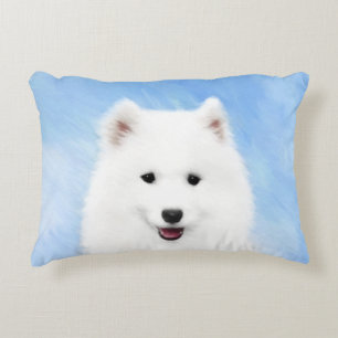 Samoyed Puppy Malerei - Niedliche Original Dog Art Zierkissen