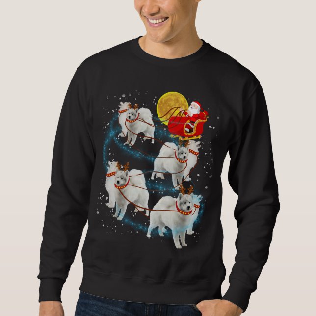 Samoyed Reindeer Christmas Lights Pajama Sweatshirt (Vorderseite)