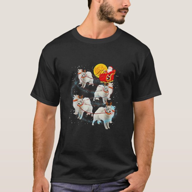 Samoyed Reindeer Christmas T Lights Pajama T-Shirt (Vorderseite)