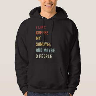 Samoyed Retro Hund und Kaffee Hoodie