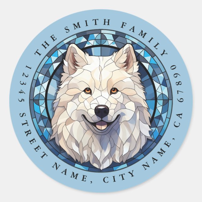 Samoyed Round Stickers (Vorderseite)