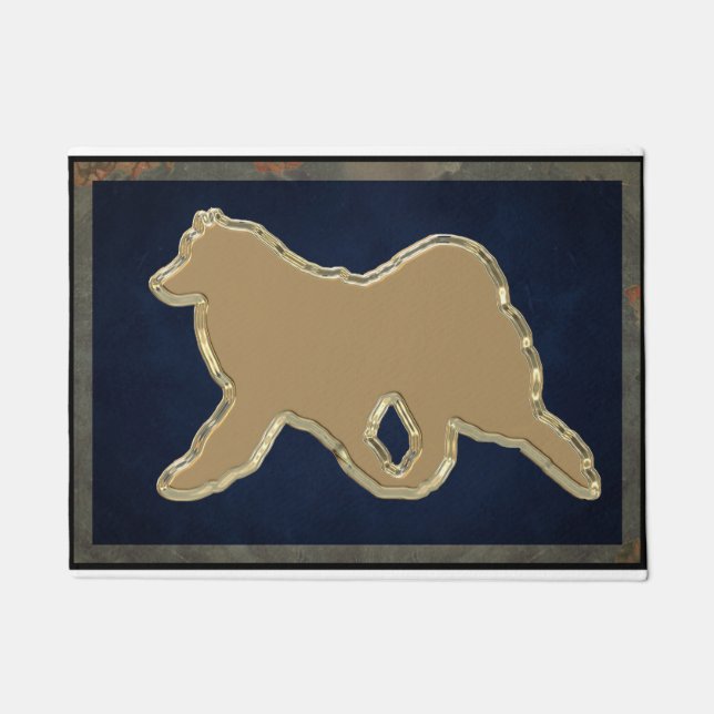 Samoyed-rutschfester Gummi 18" x 24" Tür-Matte Fußmatte (Vorderseite)