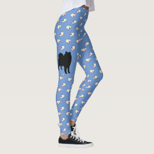 Samoyed Silhouette Hearts Leggings