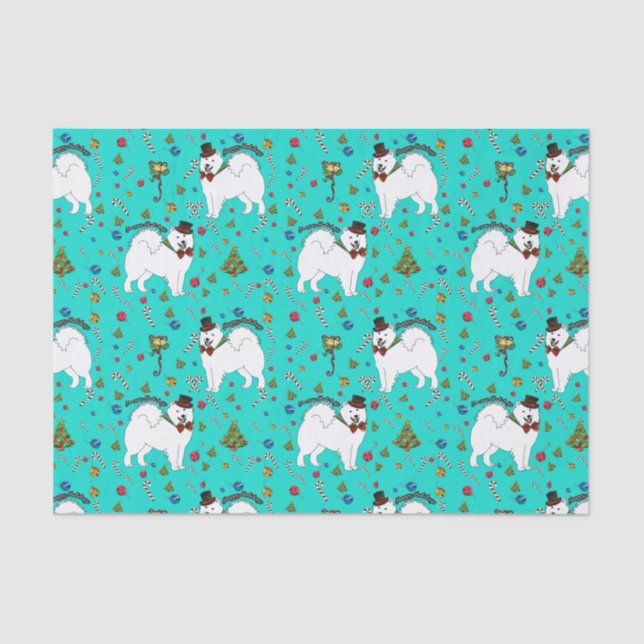 Samoyed "Snazzy Sam" Holiday Wrapping Tissue Seidenpapier (Vorderseite)