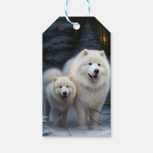 Samoyed Snowy Sleigh Weihnachtsdekor Geschenkanhänger