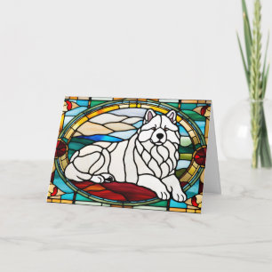 Samoyed Stains Glass Karte