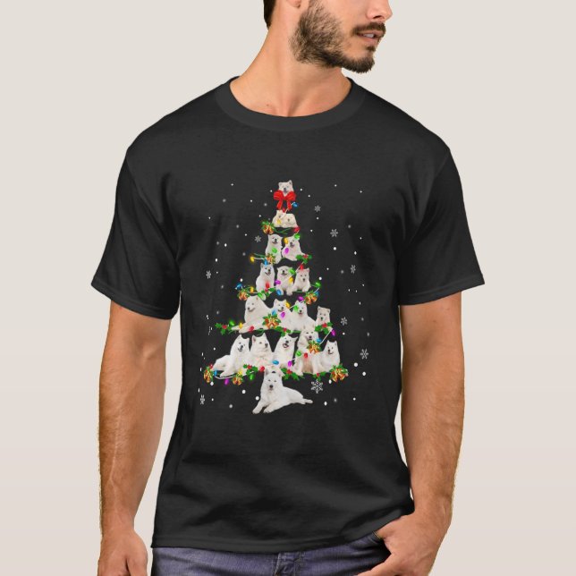 Samoyed Tree Xmas Geschenk zu Weihnachten T-Shirt (Vorderseite)