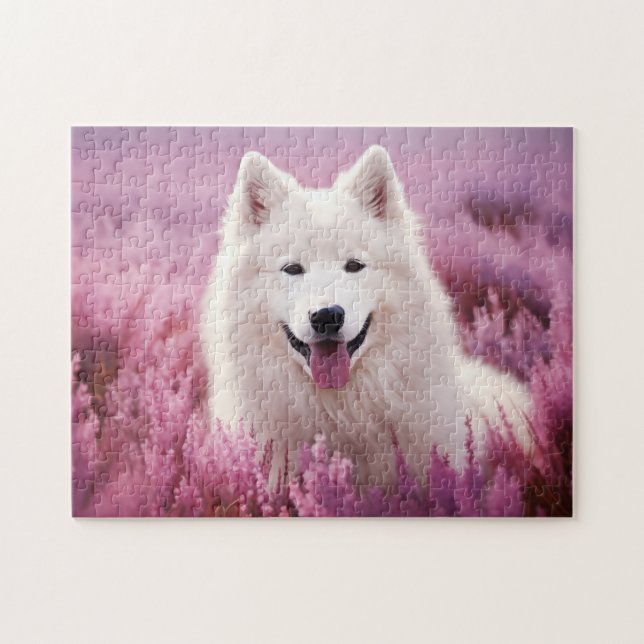 Samoyed und Heide Puzzle (Horizontal)