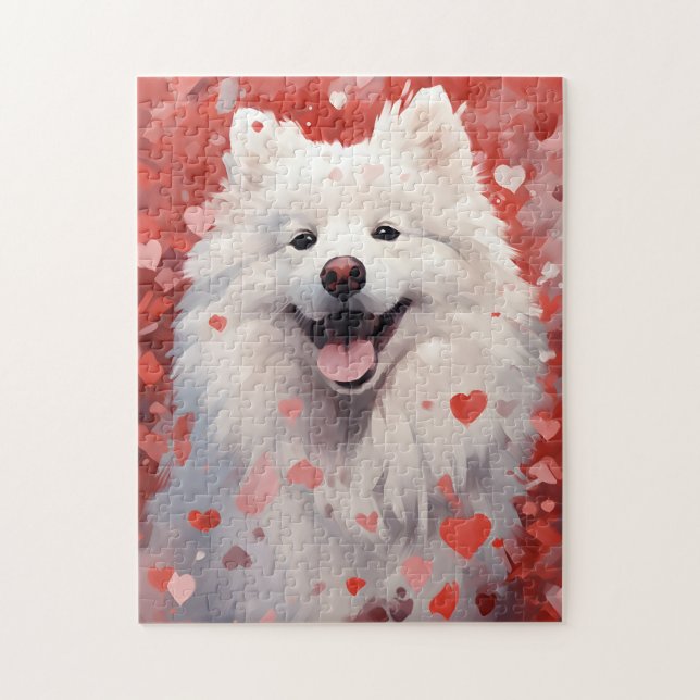 Samoyed Valentinstag Puzzle (Vertikal)
