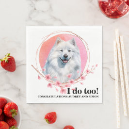 Samoyed Wedding Napkins mit Hunde Foto Serviette