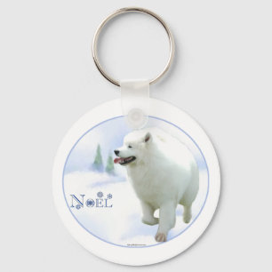Samoyed Weihnachten Schlüsselanhänger