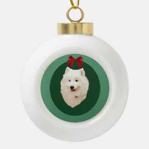 Samoyed-Weihnachtsfeiertags-Verzierung; Nicht Keramik Kugel-Ornament