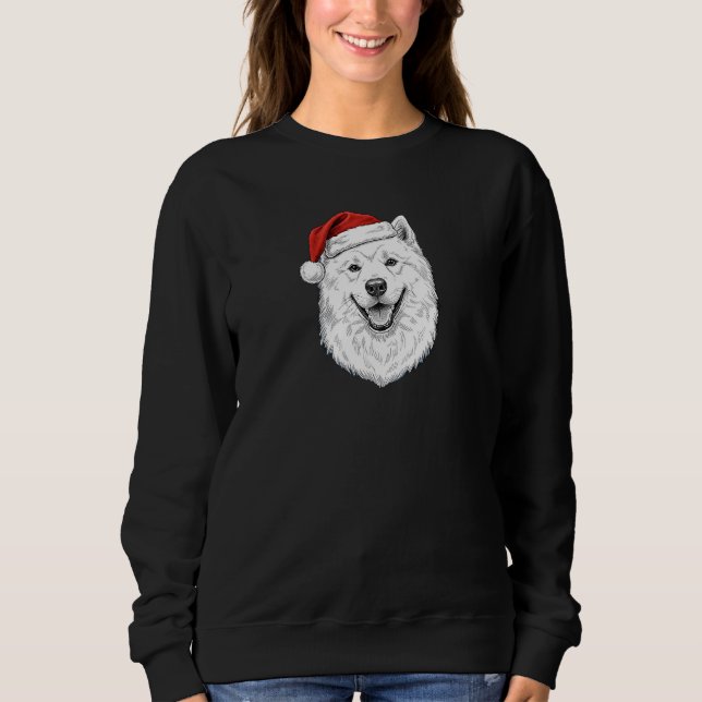 Samoyed-Weihnachtspullover – Benutzerdefinierter N Sweatshirt (Vorderseite)