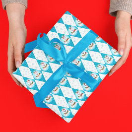 Samoyed Winter Holiday Diamond Muster Geschenkpapier