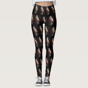 Samoyed with Santa Claus festliche Weihnachten Leggings