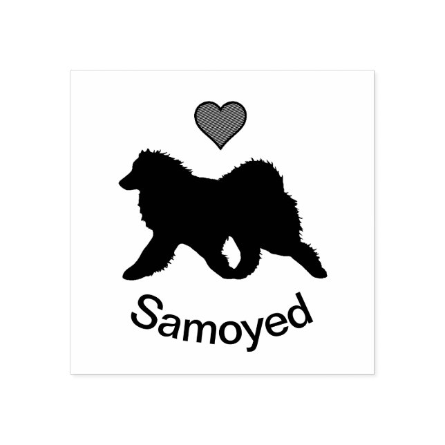 Samoyed Wood Art Briefmarke; Rubber Briefmarke Gummistempel (Prägung)