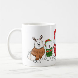Samoyeds in Christmas Jumpers Kaffeetasse
