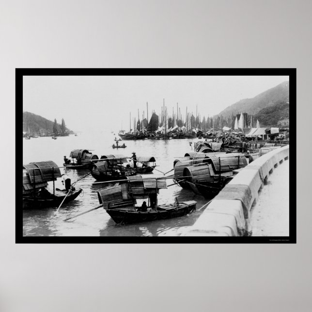 Sampans in Hongkong 1906 Poster (Vorne)