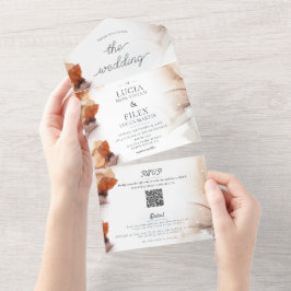 Sample Baho Orange Color Ink All in One Wedding All In One Einladung