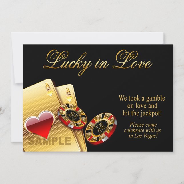 SAMPLE Casino Style Wedding | Papier: matt Einladung (Vorderseite)