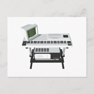 Sampler-Tastatur im Stil der 80er Jahre: 3D-Modell Postkarte