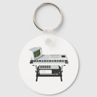 Sampler-Tastatur im Stil der 80er Jahre: 3D-Modell Schlüsselanhänger