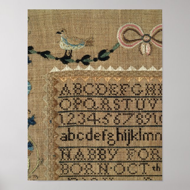 Sampler von N.Ford, 1799, New Hampshire Poster (Vorne)