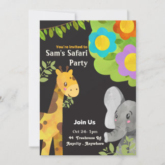 Sam's Safari Expedition Geburtstags Einladungskart
