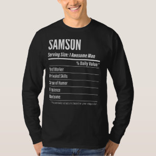 Samson Serving Size Nutrition Label Calories T-Shirt