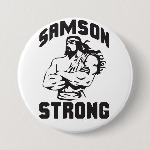 Samson Strong - Bodybuilding Button