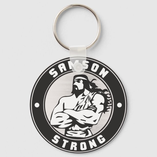 Samson Strong - Bodybuilding Wappen Schlüsselanhänger (Vorderseite)