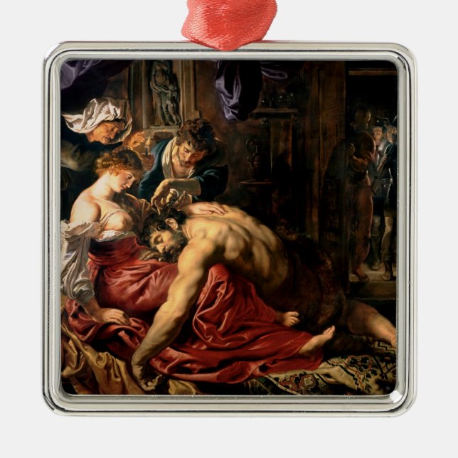 Samson und Delilah, c.1609 Ornament Aus Metall (Vorne)